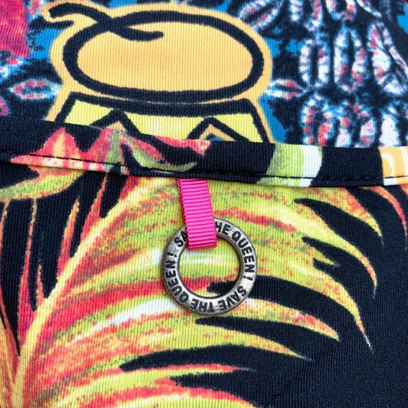 Save the Queen made in Italy Beautiful multicolor Poly Spandex Tunic Top S - Picture 14 of 16